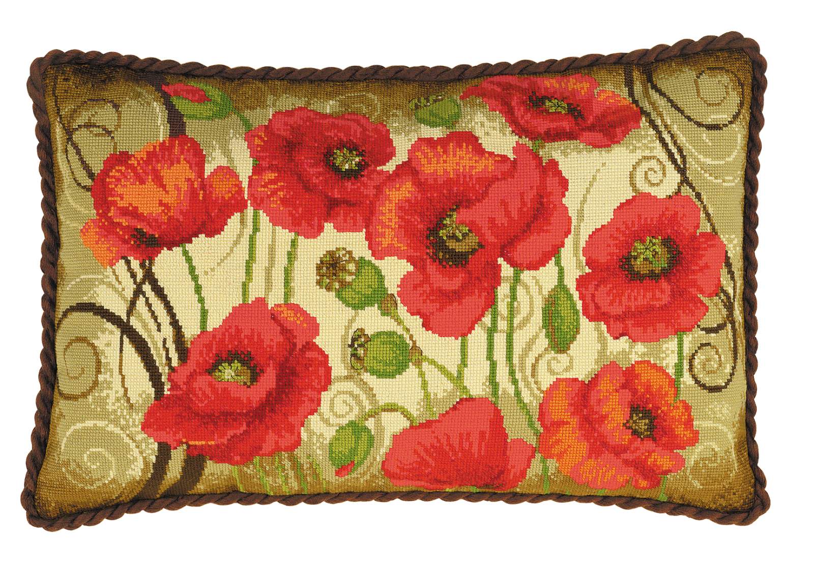 novelties cross-stitched cushion