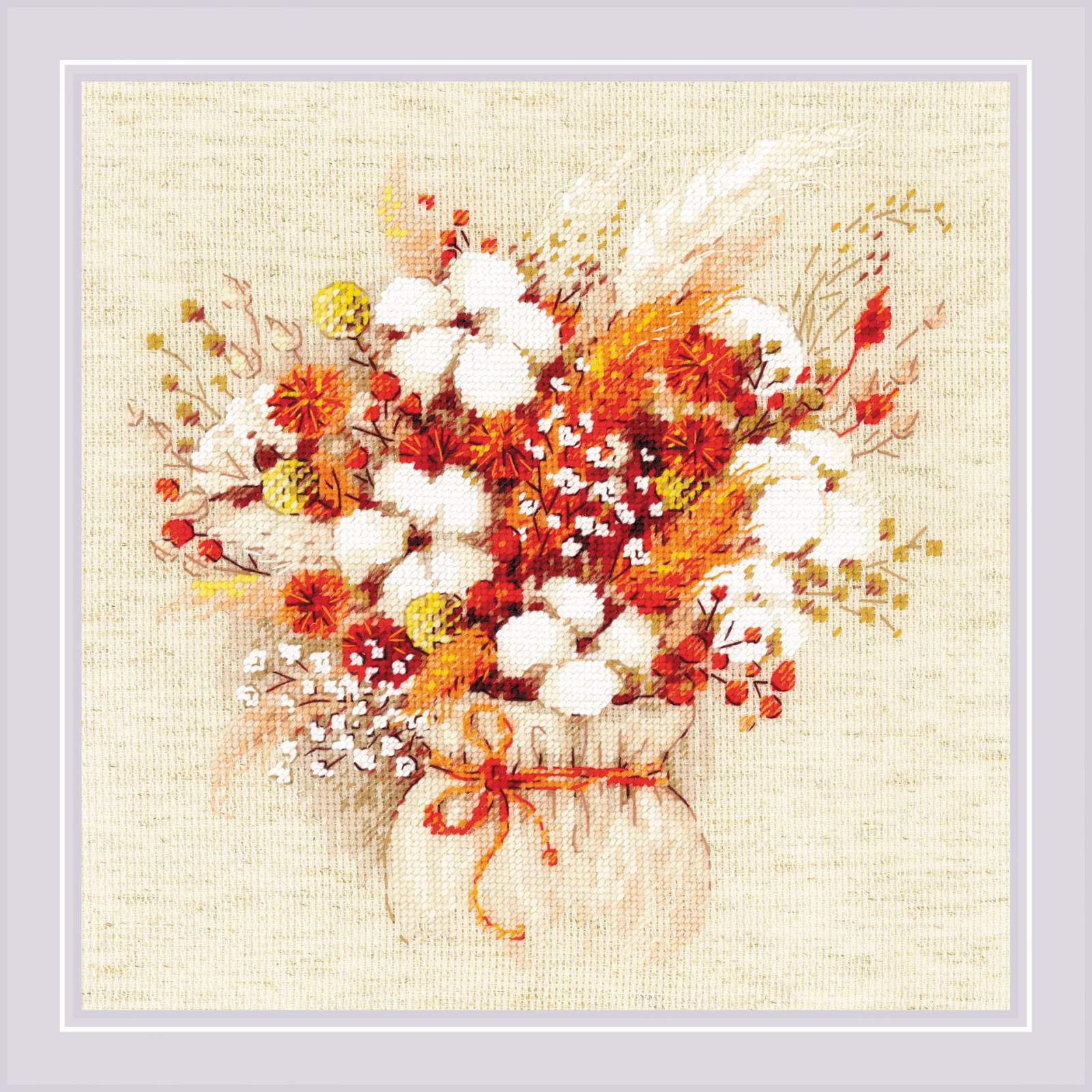 RIOLIS 1773  BOUQUET WITH ASTERS  COUNTED  CROSS STITCH  KIT  14 count 