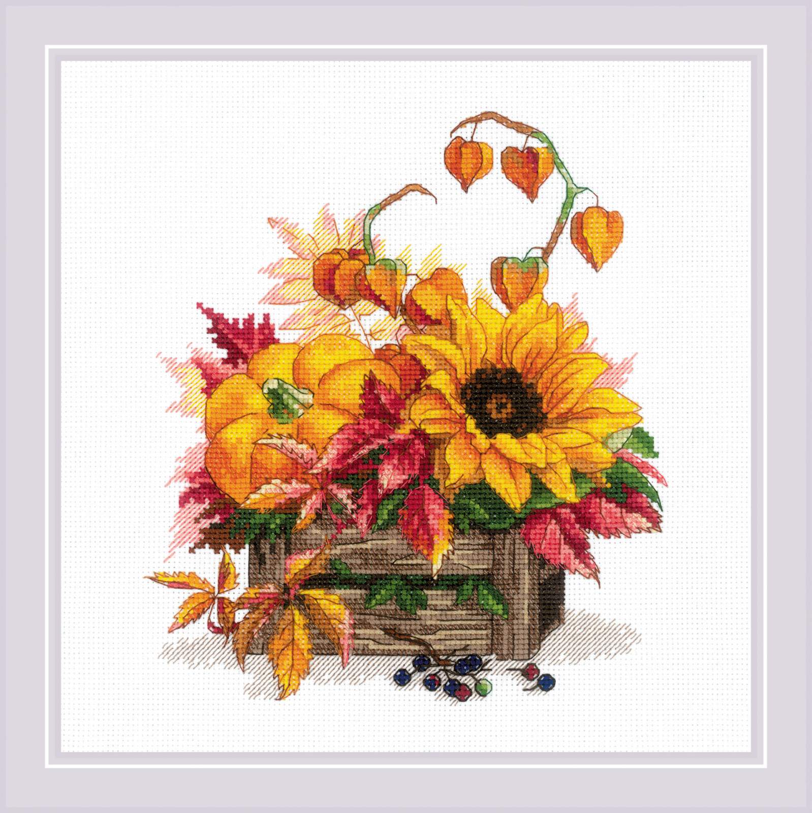 RIOLIS Cross-Stitch Kits - Orange & Brown Ready for Autumn Counted